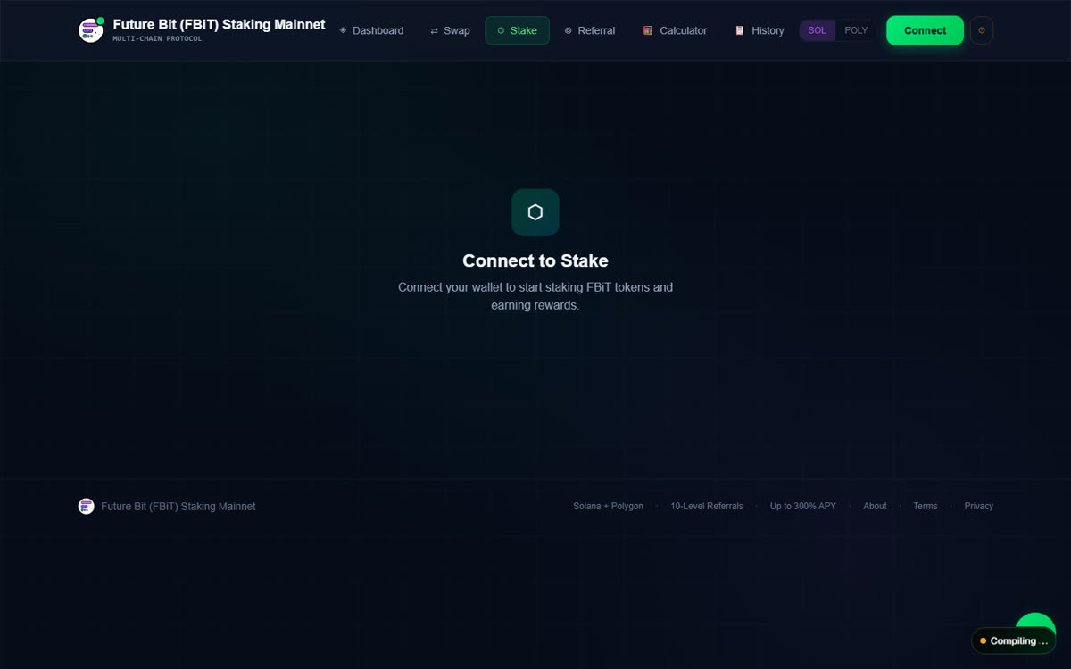Open the "Stake" tab